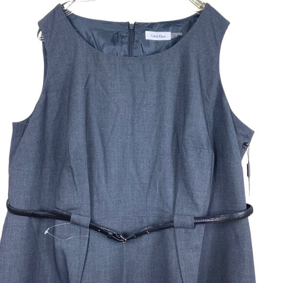 Calvin Klein Grey Work Dress With Belt Size 18W NWT - Picture 3 of 14